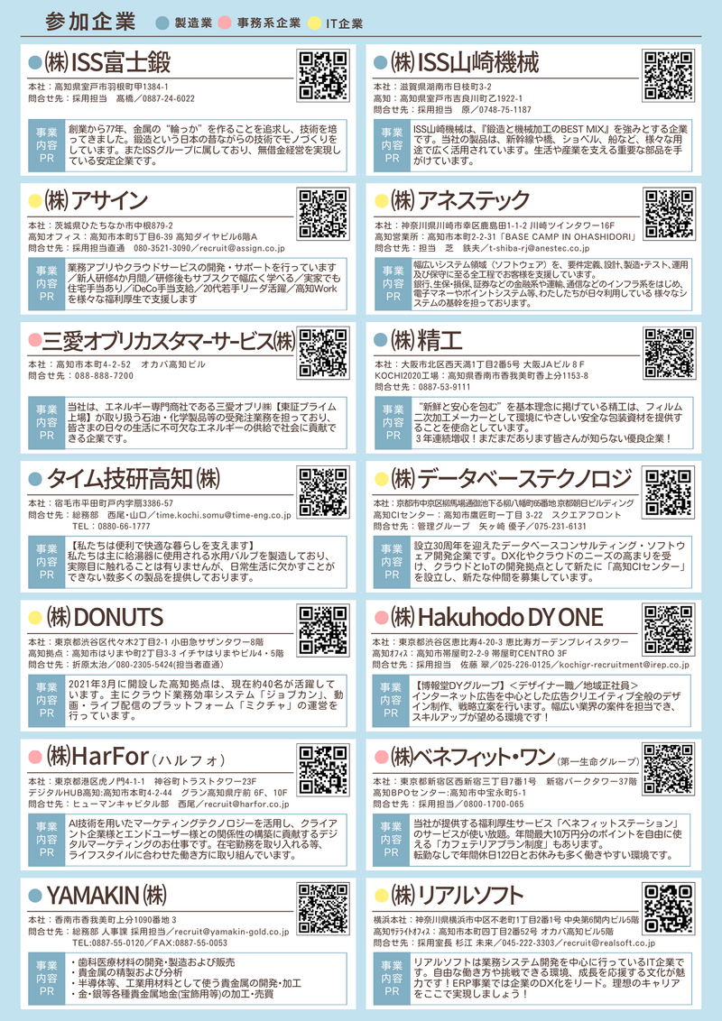 高知県合同企業説明会裏面